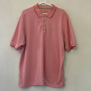 Tommy Bahama orange white horizontal striped  polo shirt Size XL NWOT